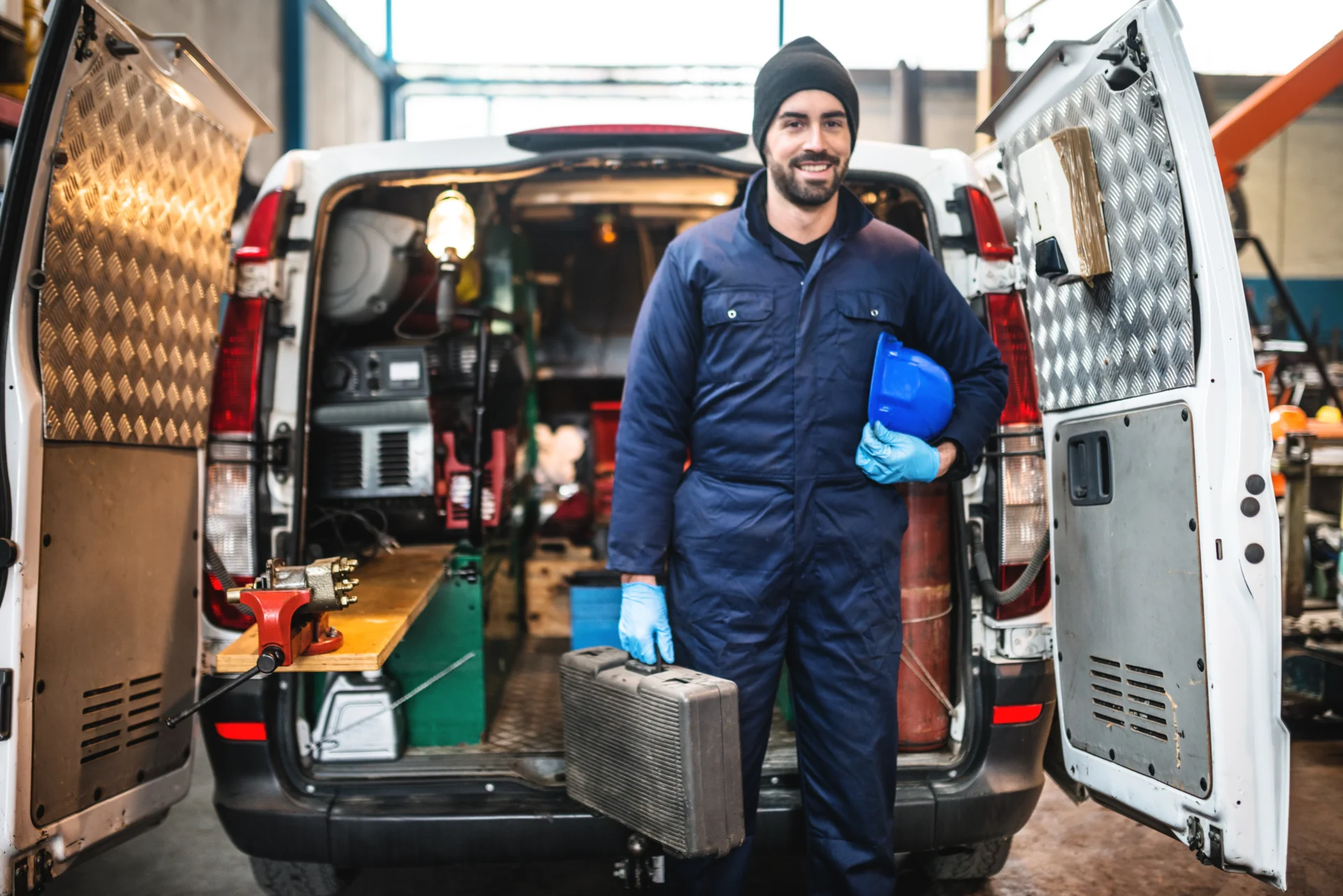 Emergency lock service technician holding his tools in Brooklyn, NY.